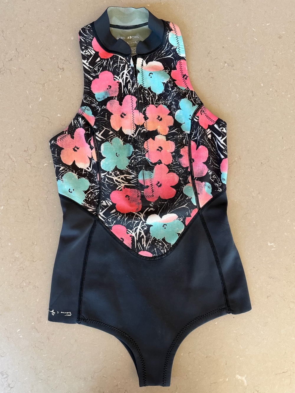 Billabong Andy Warhol Wetsuit Floral Neoprene Spring Surf Suit  Swimsuit Swim 6
